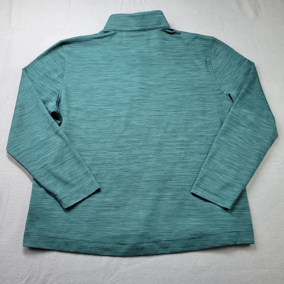 Greg Norman 1/4 Zip Pullover Shirt Men Size XL Green Striped Golf Shark Logo - Picture 8 of 9